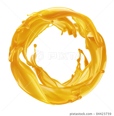 Orange juice spiral splash isolated on white background Orange juice spiral splash isolated on white background 84423739