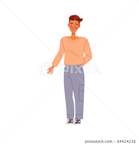 Full length of young man in casual clothes cartoon vector illustration Full length of young man in casual clothes cartoon vector illustration 84424216