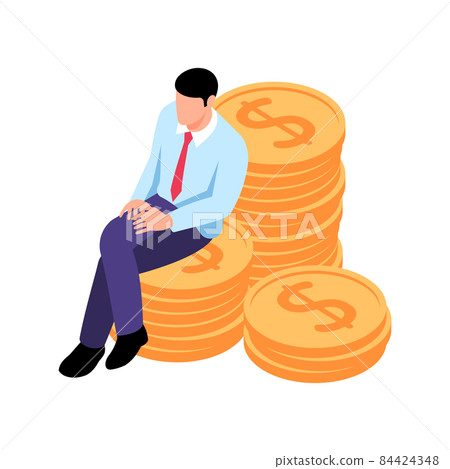 Man With Coins Composition 84424348