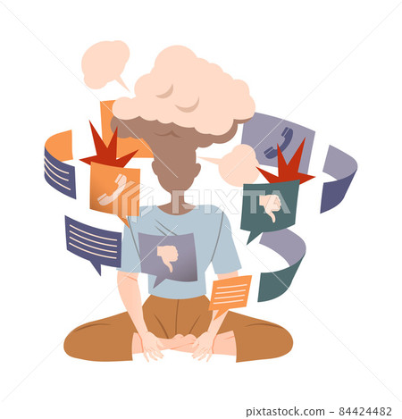 Personl overloaded by information, job burnout, ineffective multitasking vector illustration Personl overloaded by information, job burnout, ineffective multitasking vector illustration 84424482