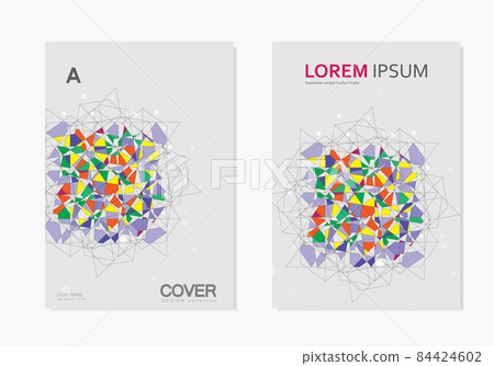 Abstract Broken stained glass background. Vector colored elements 84424602