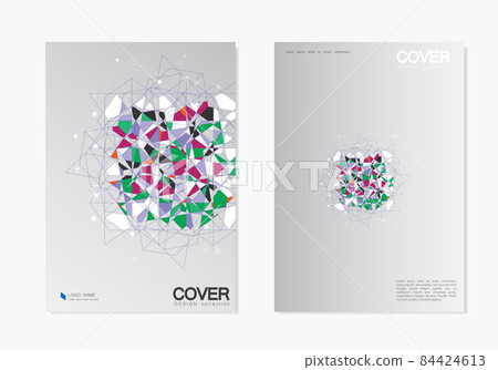 Abstract Broken stained glass background. Vector colored elements 84424613