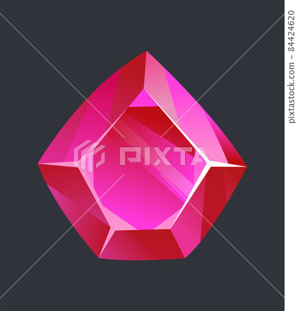 Jewelry gemstone. Precious stone or gem. Vector crystal icon. Isolated exquisite jewelry stone Jewelry gemstone. Precious stone or gem. Vector crystal icon. Isolated exquisite jewelry stone 84424620