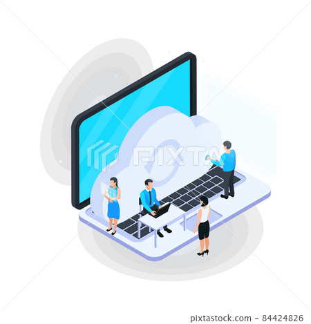 Cloud On Laptop Composition 84424826