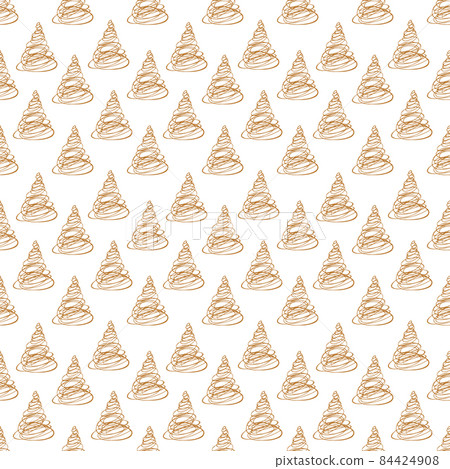 Sketch Christmas Tree Seamless Pattern, New Year Background 84424908