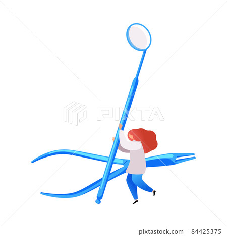 Dental Tools Flat Composition 84425375