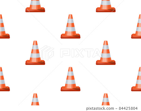 Pattern with road cones on white background vector illustration 84425804