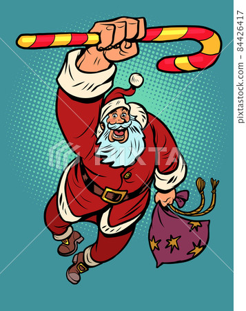 santa claus with sweet christmas candy cane, new year gifts santa claus with sweet christmas candy cane, new year gifts 84426417