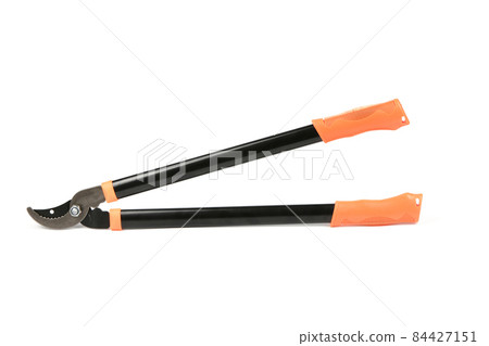 Pruner for pruning large branches, twigs and knots. Garden Tools. Isolated on white background. 84427151