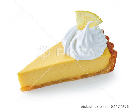 slice of lemon tart 84427276
