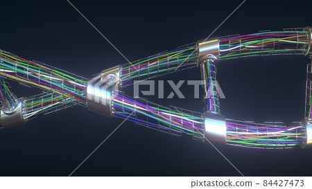 DNA molecule made with cables, 3D rendering 84427473