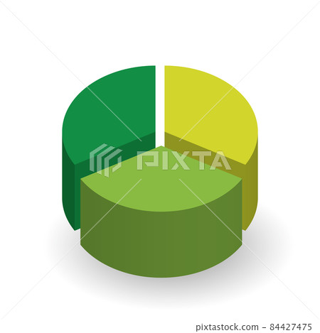 Green pie chart design element 84427475