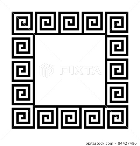 Square frame of simple greek pattern Square frame of simple greek pattern 84427480