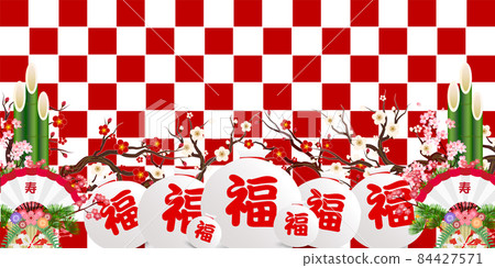 First sale lucky bag plum tree background First sale lucky bag plum tree background 84427571