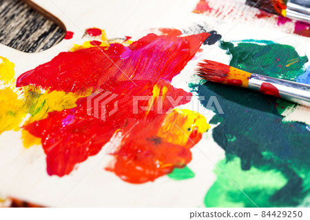 mixed together multi-colored paints for creativity and drawing mixed together multi-colored paints for creativity and drawing 84429250