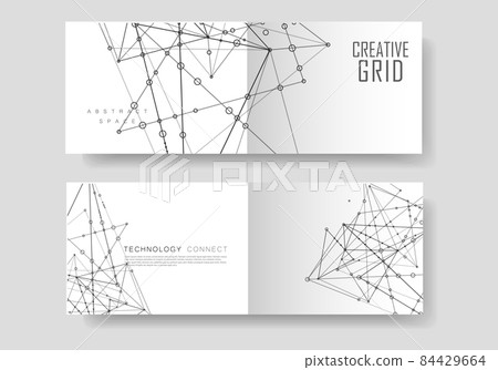 Modern vector templates for brochure cover in A4 size. Polygonal space background with connecting dots and lines. Abstract structure Modern vector templates for brochure cover in A4 size. Polygonal space background with connecting dots and lines. Abstract structure 84429664