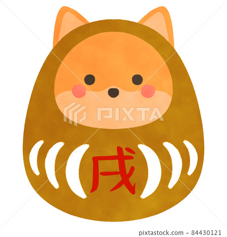 狗年生肖達摩狗插畫素材 84430121