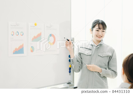 Female in work clothes to present Female in work clothes to present 84431310