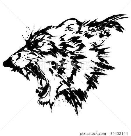 Material for New Year's cards: Tora's brush painting ink 84432144