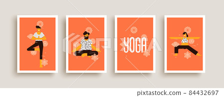 Yoga pose people character concept collection 84432697