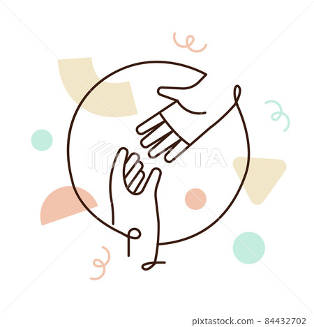 People hands reaching out concept help line icon People hands reaching out concept help line icon 84432702