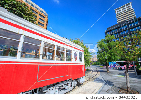 岐阜市岐阜站前廣場名鐵Mo 510保存車輛和電車站遺址 84433023