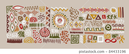 African art shape collection ethinc symbol isolated 84433196