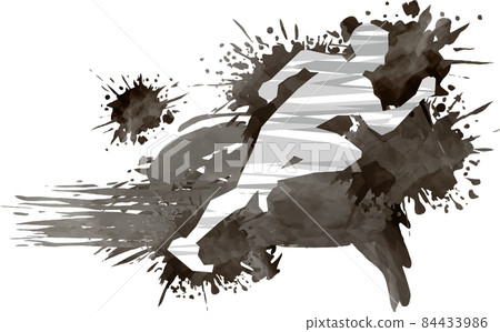 一名男子大力奔跑的圖像插圖(剪影) 一名男子大力奔跑的圖像插圖(剪影) 84433986