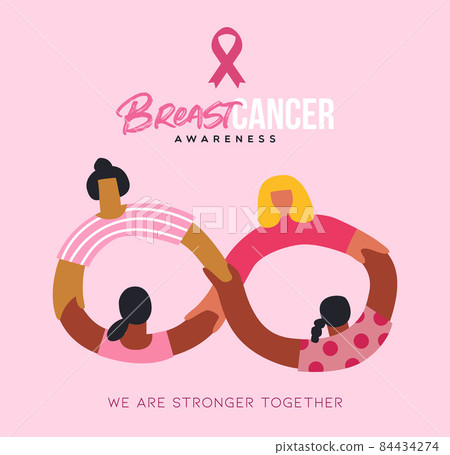 Breast Cancer awareness woman friend hug card 84434274