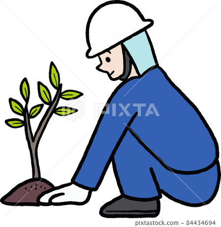 植樹插畫素材 84434694