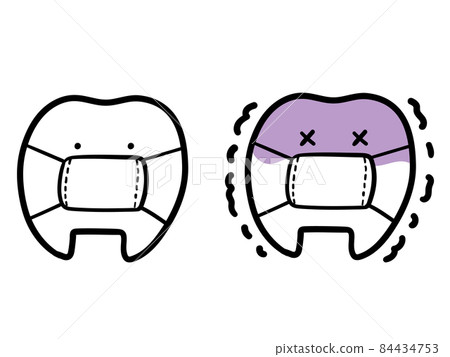 Handwritten style illustration set of cute tooth characters that cause periodontal disease and tooth decay Handwritten style illustration set of cute tooth characters that cause periodontal disease and tooth decay 84434753
