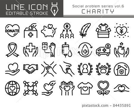Line Icon 社會問題系列 vol.6 Charity / Charity / Volunteer 84435891
