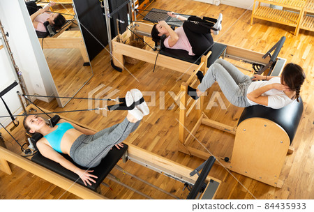 Pilates instructor training women at gym Pilates instructor training women at gym 84435933