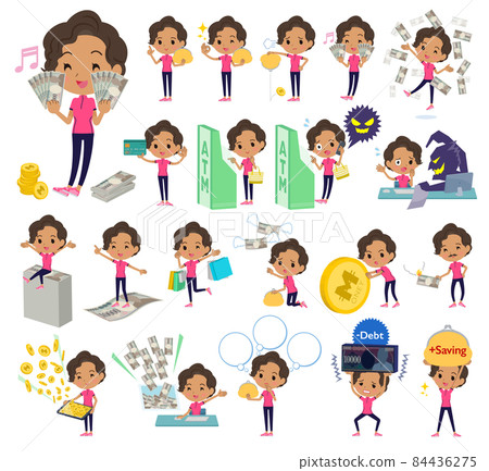 A set of African-American women wearing sportswear for money and economics 84436275