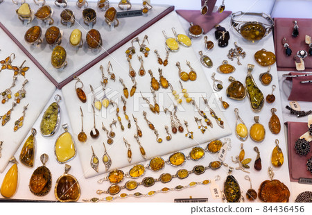 Natural amber jewelry in shop 84436456