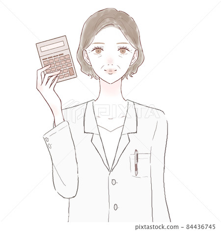 有計算器的中年女醫生 84436745