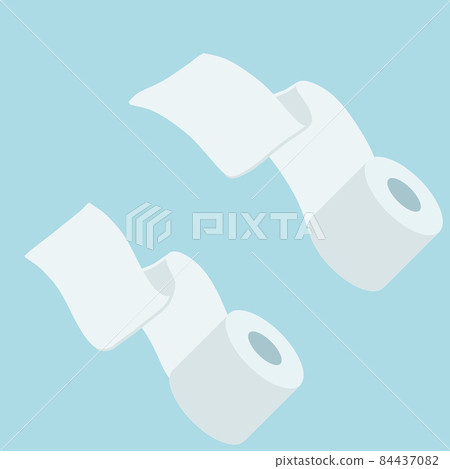 Set of toilet paper. Bath element. White object. Set of toilet paper. Bath element. White object. 84437082