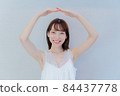 A woman in a big circle pose 84437778