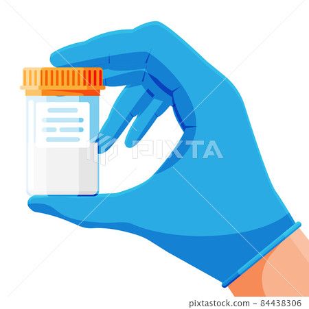 Semen Test Tube in Hand Isolated. 84438306