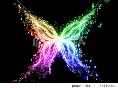 抽象光蝴蝶圖 84439909