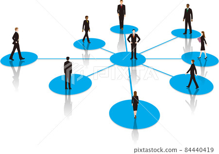 以老闆為中心的商務人士團隊形象 以老闆為中心的商務人士團隊形象 84440419