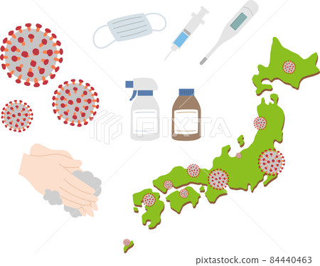 Coronavirus infection illustration set 84440463