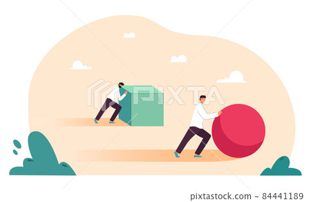 Push competition of two business people 84441189