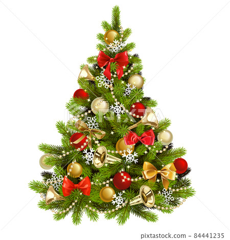 Vector Christmas Tree Concept with Bows Vector Christmas Tree Concept with Bows 84441235