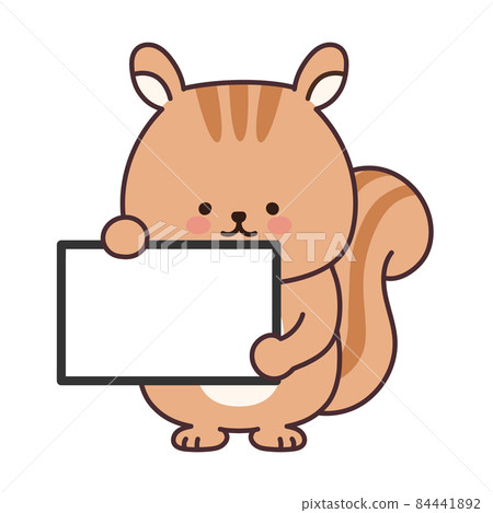 Illustration of a cute squirrel with a panel 84441892