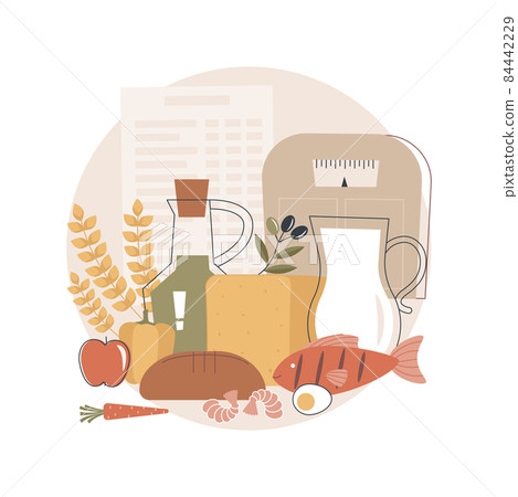 Mediterranean diet abstract concept vector illustration. 84442229
