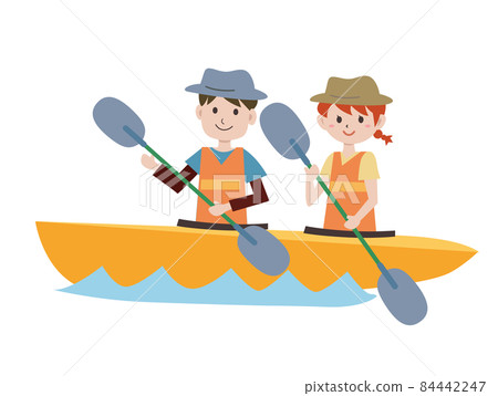 Canoe leisure play couple 84442247