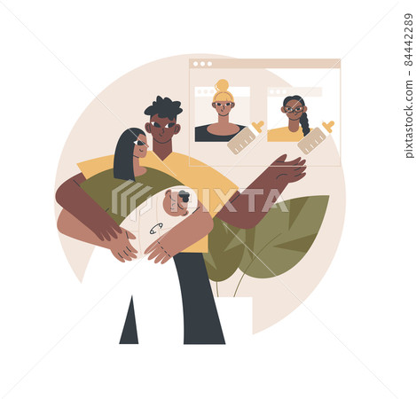 Child care online platform abstract concept vector illustration. Child care online platform abstract concept vector illustration. 84442289