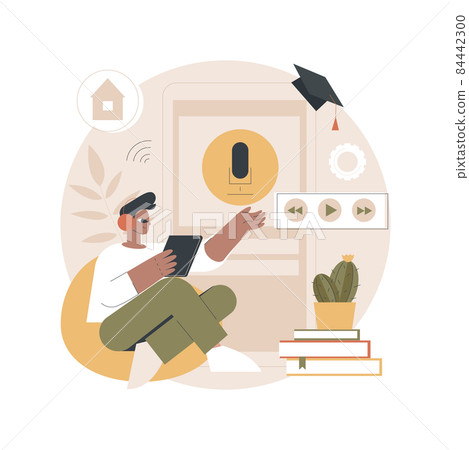 Listen to podcasts abstract concept vector illustration. Listen to podcasts abstract concept vector illustration. 84442300