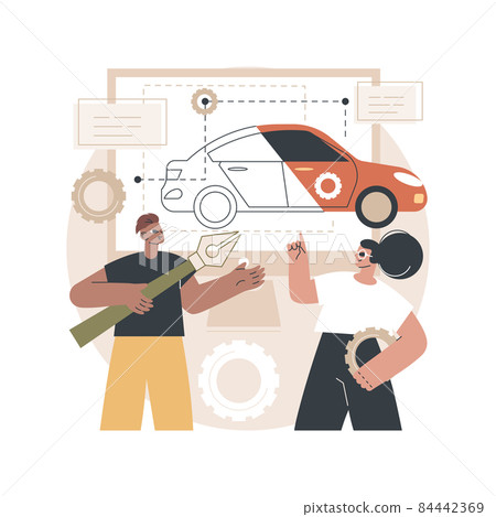 Industrial design abstract concept vector illustration. 84442369